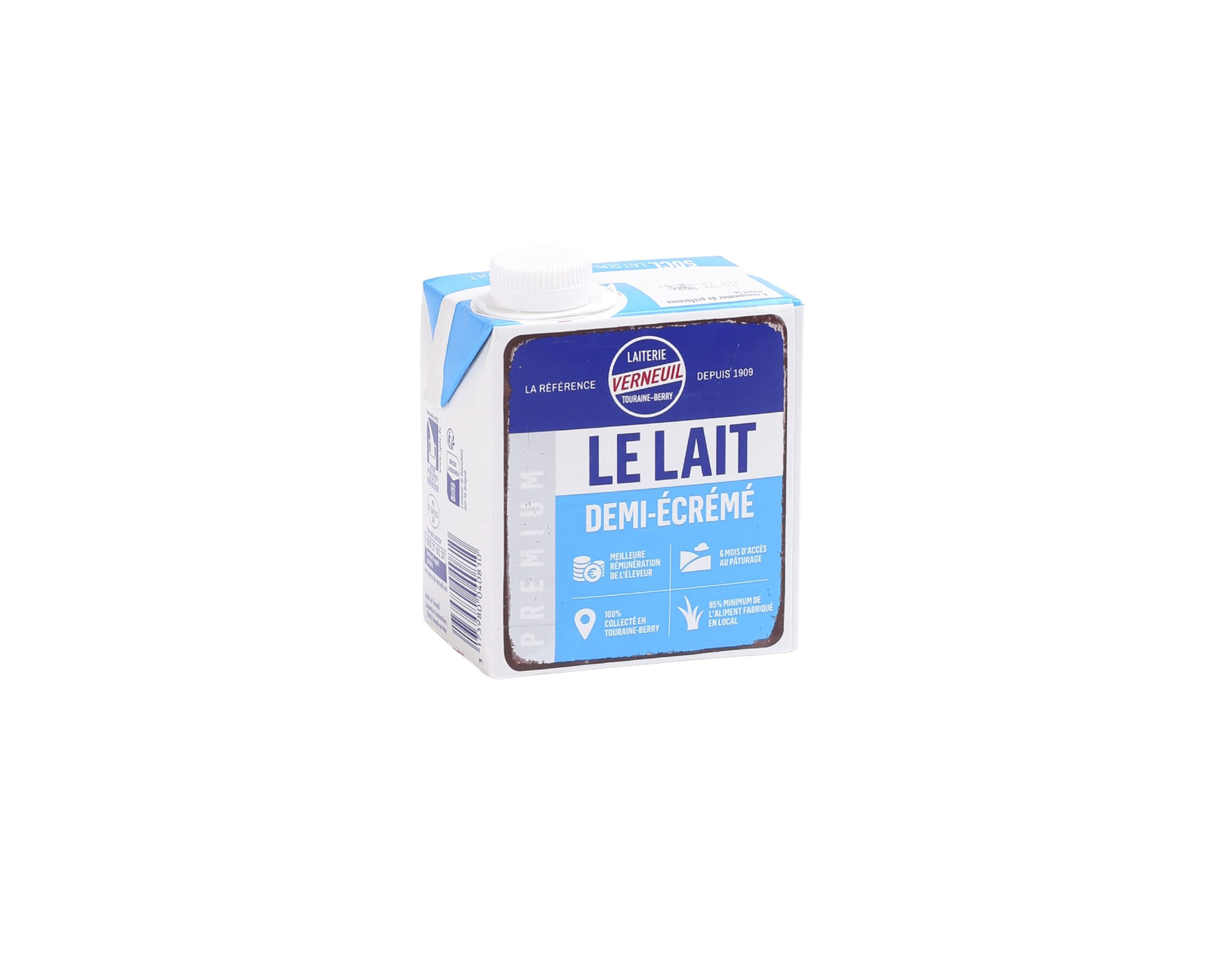 Brique Lait demi-écrémé briq50cl Premium Verneuil