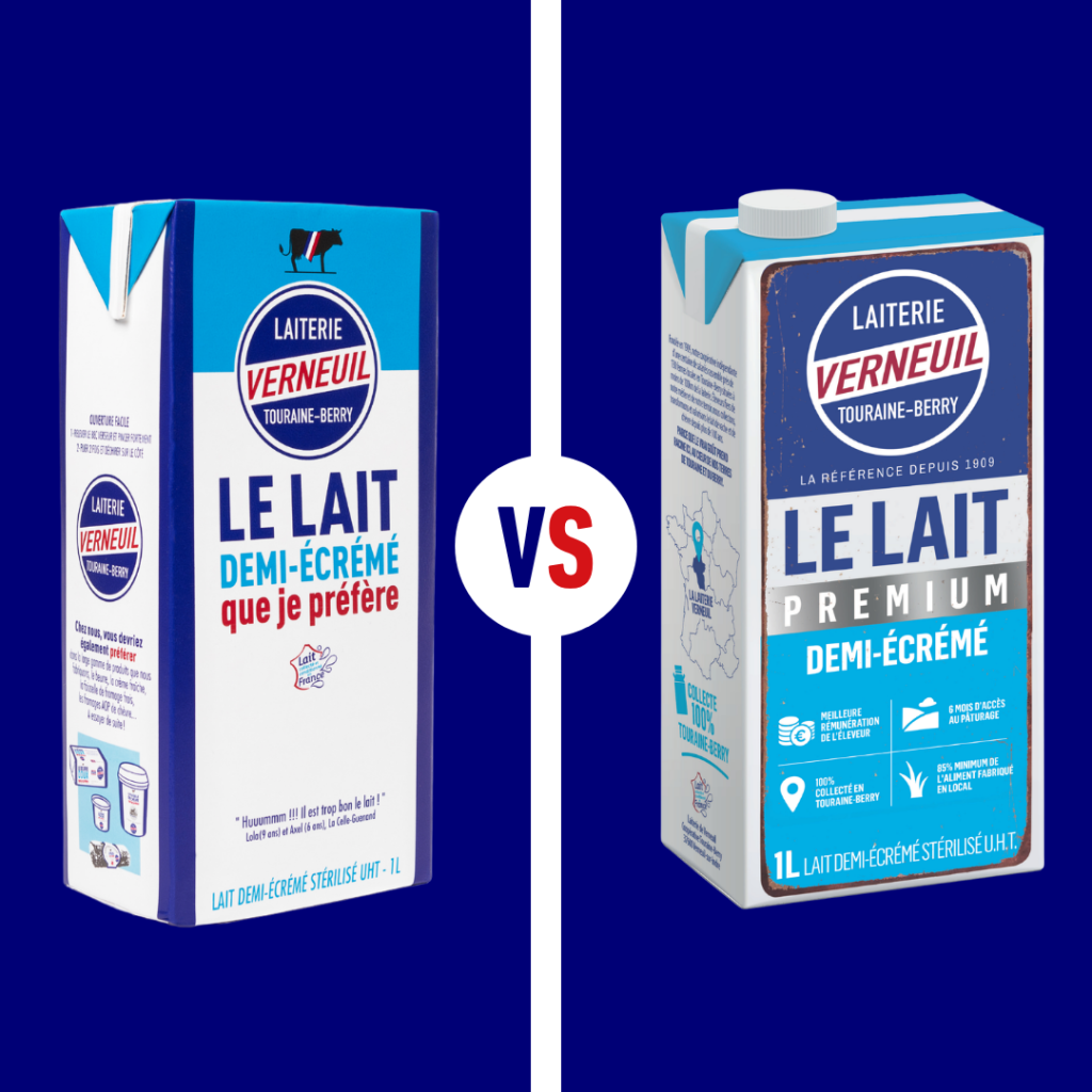 Brique de lait demi-écrémé VS brique de lait demi-écrémé premium